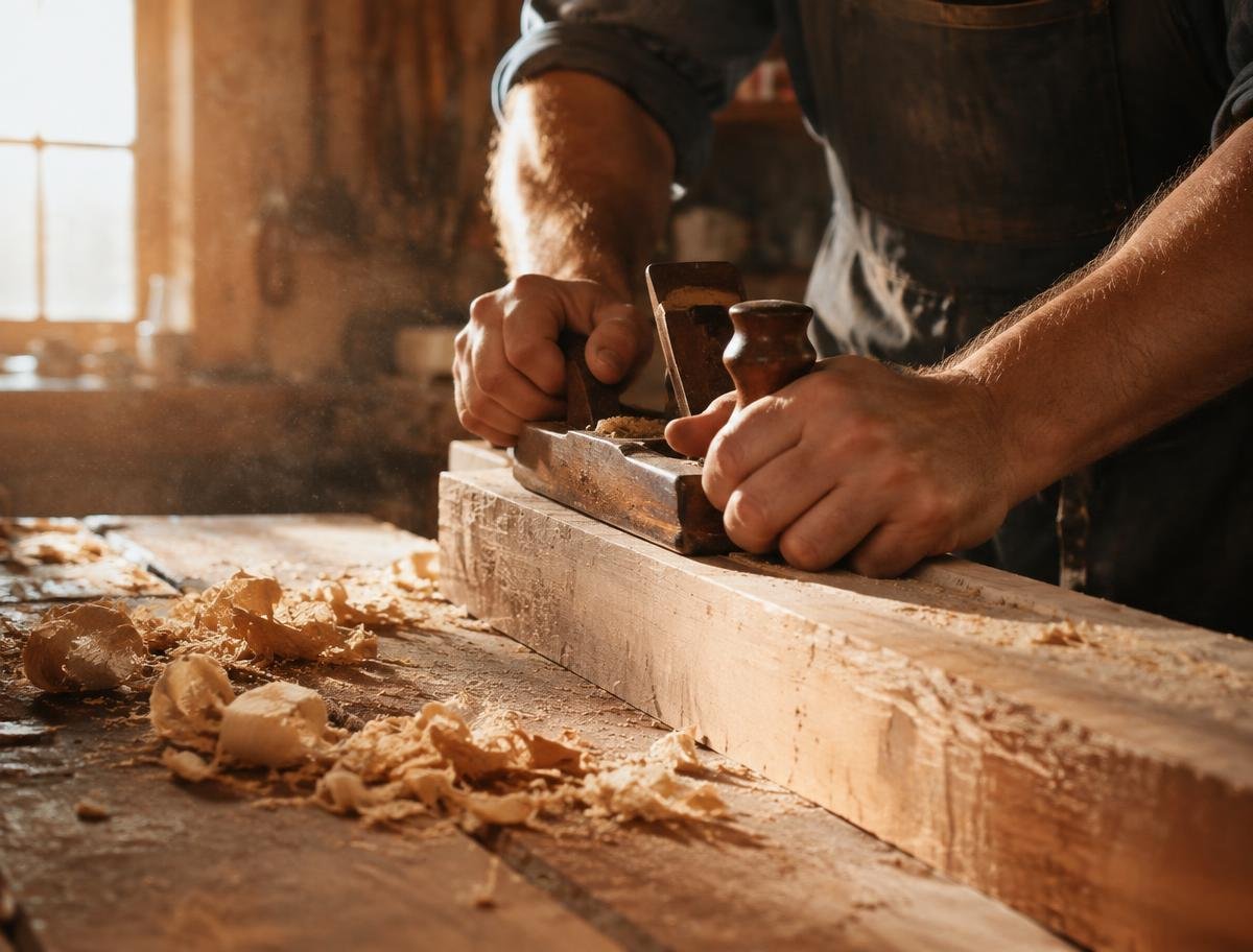 Cabin carpenters at work